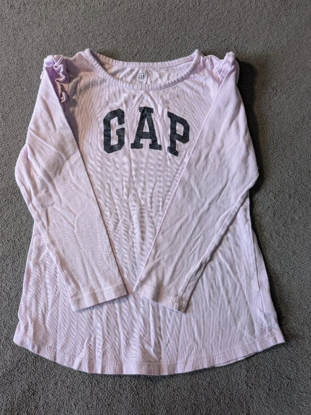 Gap Kids Girls Bundle 2pc Lilac Logo Top Size 5 Pink Ruffle Top Size S